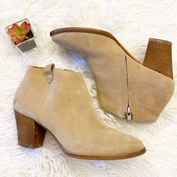 MADEWELL | Taupe Suede Heel Ankle booties women’s 9.5 - Picture 4 of 8